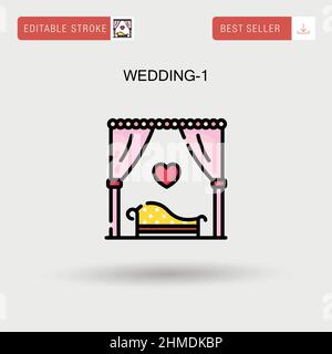 Wedding-1 einfaches Vektorsymbol. Stock Vektor