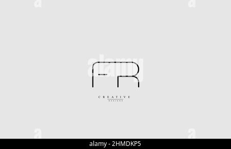 Buchstabenbuchstaben Initialen Monogramm-Logo FR RF F R Stock Vektor