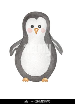Niedliche Boho Tier Cliparts, Aquarell handgezeichnete Pinguine Illustration, Kinder Wandkunst, Baby Dusche, Kinder Einladung, Scrapbook Cliparts, Pfosten im Kindergarten Stockfoto