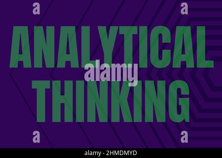Schild mit analytischem Denken. Konzept Bedeutung Komponente des visuellen Nachdenkens, um Probleme schnell zu lösen Linie illustrierte Hintergründe mit verschiedenen Stockfoto