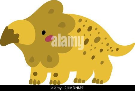 Süßer Dino-Charakter. Lächelnder Dinosaurier im Kinderstil Stock Vektor