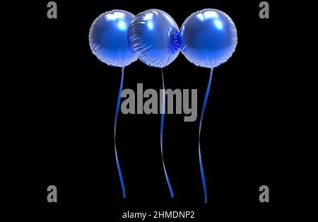 Folienballons Geburtstag Jubiläen Feier 3D Illustration Stockfoto