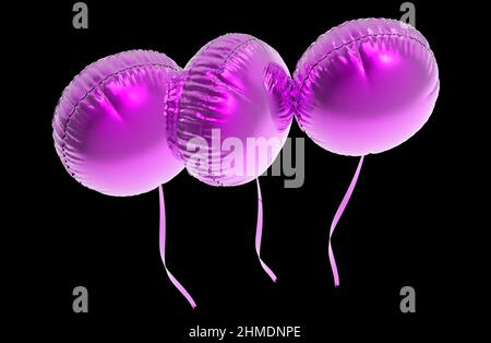 Folienballons Geburtstag Jubiläen 3D Illustration Stockfoto