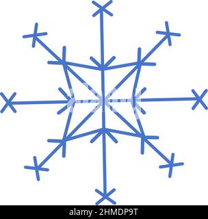 Elegante, verzierte Schneeflocke. Schneefall-Symbol. Eissymbol Stock Vektor