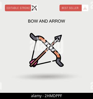 Pfeil und Bogen einfaches Vektor-Symbol. Stock Vektor