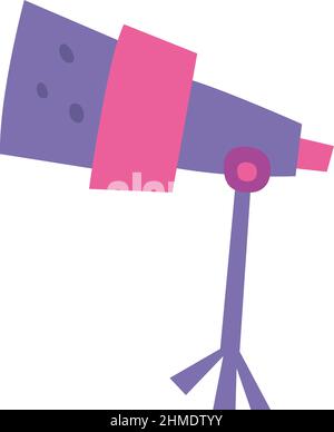 Teleskop-Symbol. Nettes Kind Himmel Astronomie-Tool Stock Vektor