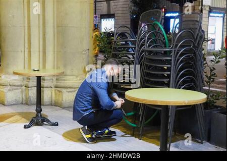 Italien, Arezzo, 26. Oktober 2020 : Covid-19 Notfall, neues Dekret der italienischen Regierung, Pubs, Restaurants, Bars, schließen um 6 Uhr. Foto © Daiano C Stockfoto