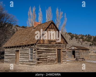 Butch Cassidys Elternhaus, entlang des US Highway 89, Circreceville, Utah. Stockfoto