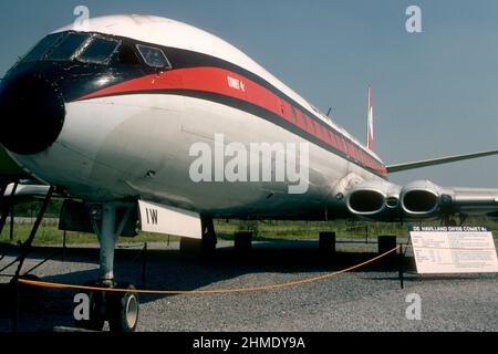 De Havilland DH106 Comet 4C auf der Ausstellung der Oldtimer-Flugzeuge im Jahr 1981, Düsseldorf, Nordrhein-Westfalen, Deutschland Stockfoto