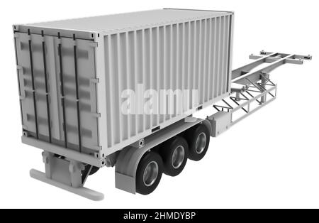 Mockup Transport von Waren und Dienstleistungen Bunte Konzept 3D Illustration Stockfoto