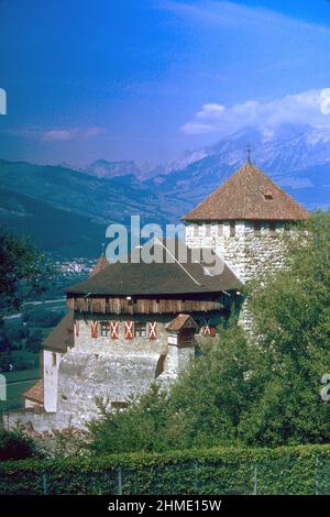 Schloss Vaduz im Jahr 1981, Vaduz, Liechtenstein Stockfoto