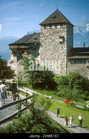 Schloss Vaduz im Jahr 1981, Vaduz, Liechtenstein Stockfoto