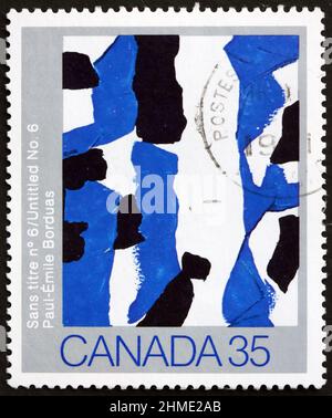 KANADA - UM 1981: Eine in Kanada gedruckte Briefmarke zeigt Untitled No. 6, Gemälde von Paul-Emile Borduas, um 1981 Stockfoto