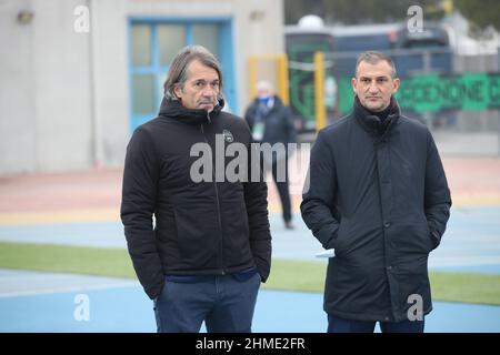 GIORGIO ZAMUNER (SPAL) E MASSIMO TARANTINO PORDENONE - SPAL CAMPIONATO CALCIO SERIE B 2021-2022 Stockfoto