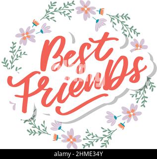 Soul Schwester mit Herz Schriftzug Design beste Freund Vorläufer Bff besties Stock Vektor