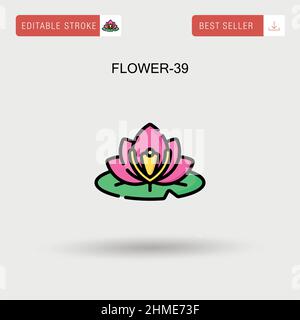 Flower-39 einfaches Vektor-Symbol. Stock Vektor