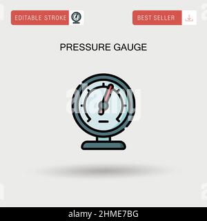 Einfaches Vektorsymbol für das Manometer. Stock Vektor