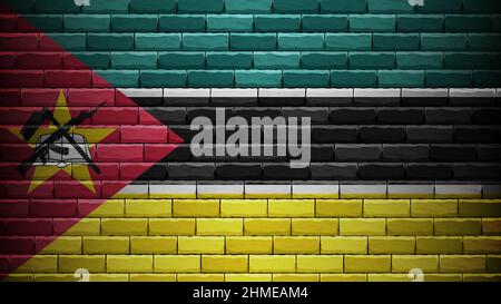 EPS10 Vektor Patriotischer Hintergrund mit Mosambik Flaggen Farben. Ein Element der Wirkung für die Verwendung, die Sie daraus machen möchten. Stock Vektor