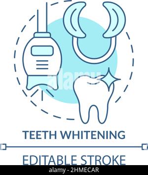 Zahnaufhellung türkis Konzept Symbol Stock Vektor