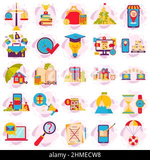 Eine Sammlung flacher Vektorgrafiken eines Geschäftskonzepts. Stock Vektor