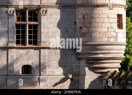 Azay-le-Rideau, Schloß, Detail Nordwestecke, Erker Stockfoto