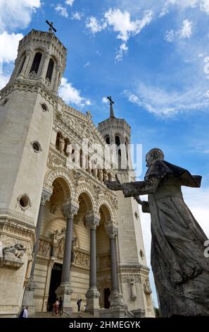 Basilika Notre Dame de Fourvière, Lyon, Frankreich Stockfoto