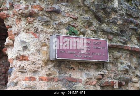 Balkerne Gate, Colchester, Essex, das größte erhaltene römische Tor in Großbritannien Stockfoto