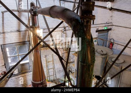 La distillerie Persyn a Houlle a recu plusieurs fois le Gin Award pour ses productions artisanales de genievre originales - Alcool de Grains the Gene Stockfoto