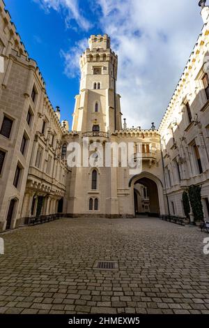 Schloss Hluboka nad Vltavou. Tschechien Stockfoto