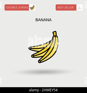 Einfaches Vektorsymbol für Bananen. Stock Vektor