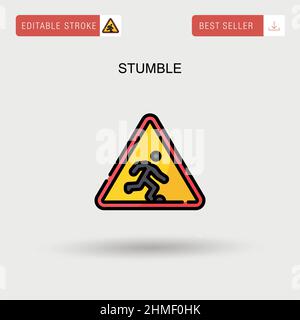 Einfaches Vektorsymbol „Stolpern“. Stock Vektor