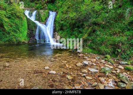 All Saints Waterfalls, Herbst, Oppenau, Nationalpark Schwarzwald, Baden-Württemberg, Deutschland Stockfoto