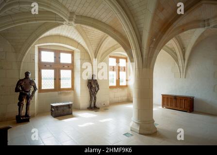 Amboise, Schloß, Salle de Garde noble Stockfoto