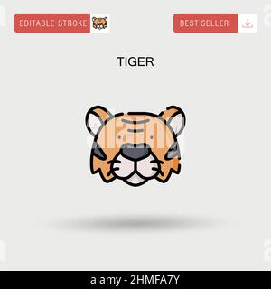 Einfaches Vektorsymbol Tiger. Stock Vektor