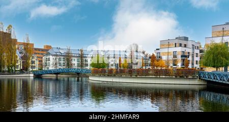 Luxus-Wohnanlage am Tegeler Hafen, Berlin, Deutschland Stockfoto