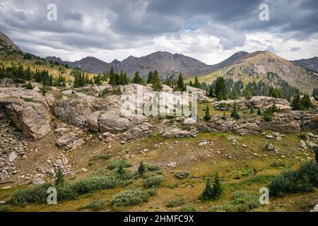 Dramatische Landschaft in der Hunter-fryingpan Wilderness, Colorado Stockfoto