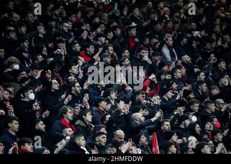 Mailand, Italien. 09th. Februar 2022. Coppa Italia-Spiel zwischen AC Milan und SS Lazio am 09. Februar 2022 im Giuseppe Meazza-Stadion in Mailand, Italien Quelle: Independent Photo Agency/Alamy Live News Stockfoto