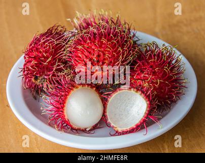 Rambutans in Antigua, Guatemala Stockfoto