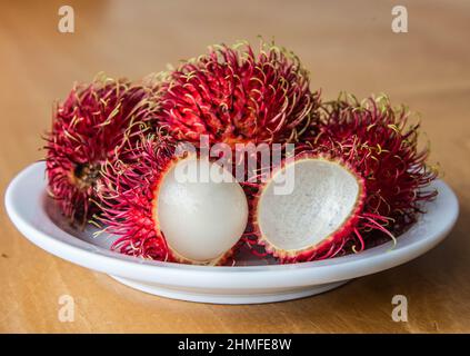 Rambutans in Antigua, Guatemala Stockfoto