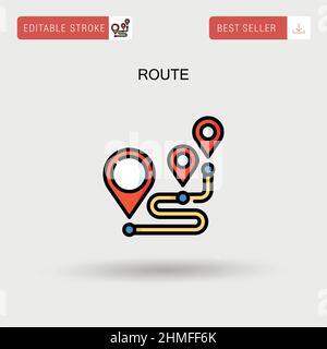Einfaches Vektorsymbol für Routen. Stock Vektor