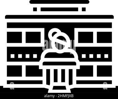 Abbildung des Glyphen-Symbols für den Salon-Bau Stock Vektor