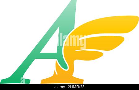 Buchstabe Ein Logo Symbol Illustration mit Flügeln Vektor Stock Vektor