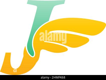Abbildung des J-Logos mit Flügeln Stock Vektor