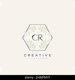 CR Anfangsbuchstabe Blume Logo Vorlage Vektor Premium-Vektor Stock Vektor