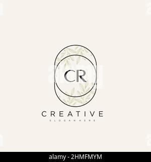 CR Anfangsbuchstabe Blume Logo Vorlage Vektor Premium-Vektor Stock Vektor