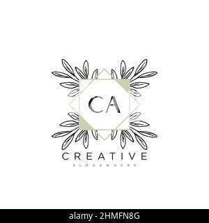 CA Initial Letter Flower Logo Template Vektor Premium-Vektor Stock Vektor