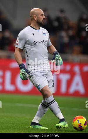 Mailand, Italien, 9th. Februar 2022. Pepe Reina von der SS Lazio beim Coppa Italia-Spiel in Giuseppe Meazza, Mailand. Bildnachweis sollte lauten: Jonathan Moscrop / Sportimage Kredit: Sportimage/Alamy Live News Stockfoto