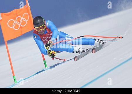 Yanqing, China. 10th. Februar 2022. Olympische Spiele, Ski Alpin, kombiniert, Männer, Abfahrt, Im Nationalen Alpinen Skizentrum. Christof Innerhofer aus Italien in Aktion. Quelle: Michael Kappeler/dpa/Alamy Live News Stockfoto