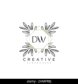 DW Anfangsbuchstabe Blume Logo Vorlage Vektor Premium-Vektor Stock Vektor