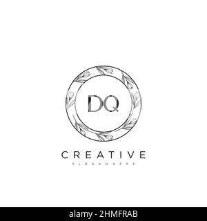 DQ Anfangsbuchstabe Blume Logo Vorlage Vektor Premium-Vektor Stock Vektor